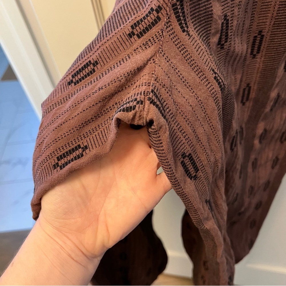 By Anthropologie Balloon-Leg Jumpsuit - Brown Pattern. Tore Out Itchy Tag😀 - Picture 6 of 9